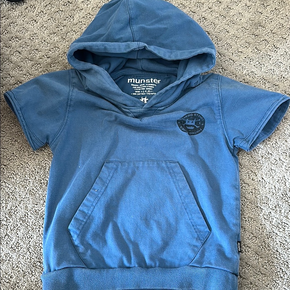 Munster Kids Blue Short Sleeve Hoodie